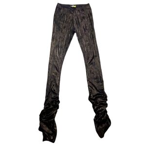 💜 Saam Mcbride Gold Flecked Ruched Bottom Velvet Pants